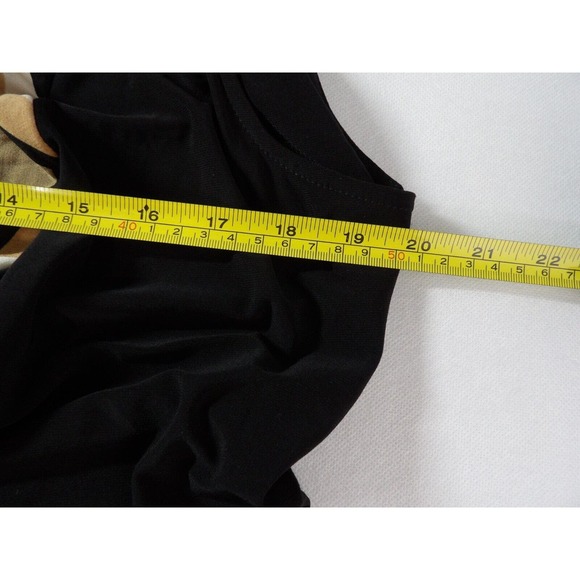 R& M Richards Dress 14W Black Maxi Sleeveless Geometric Beachy Boho Summer Vacay - Picture 9 of 13